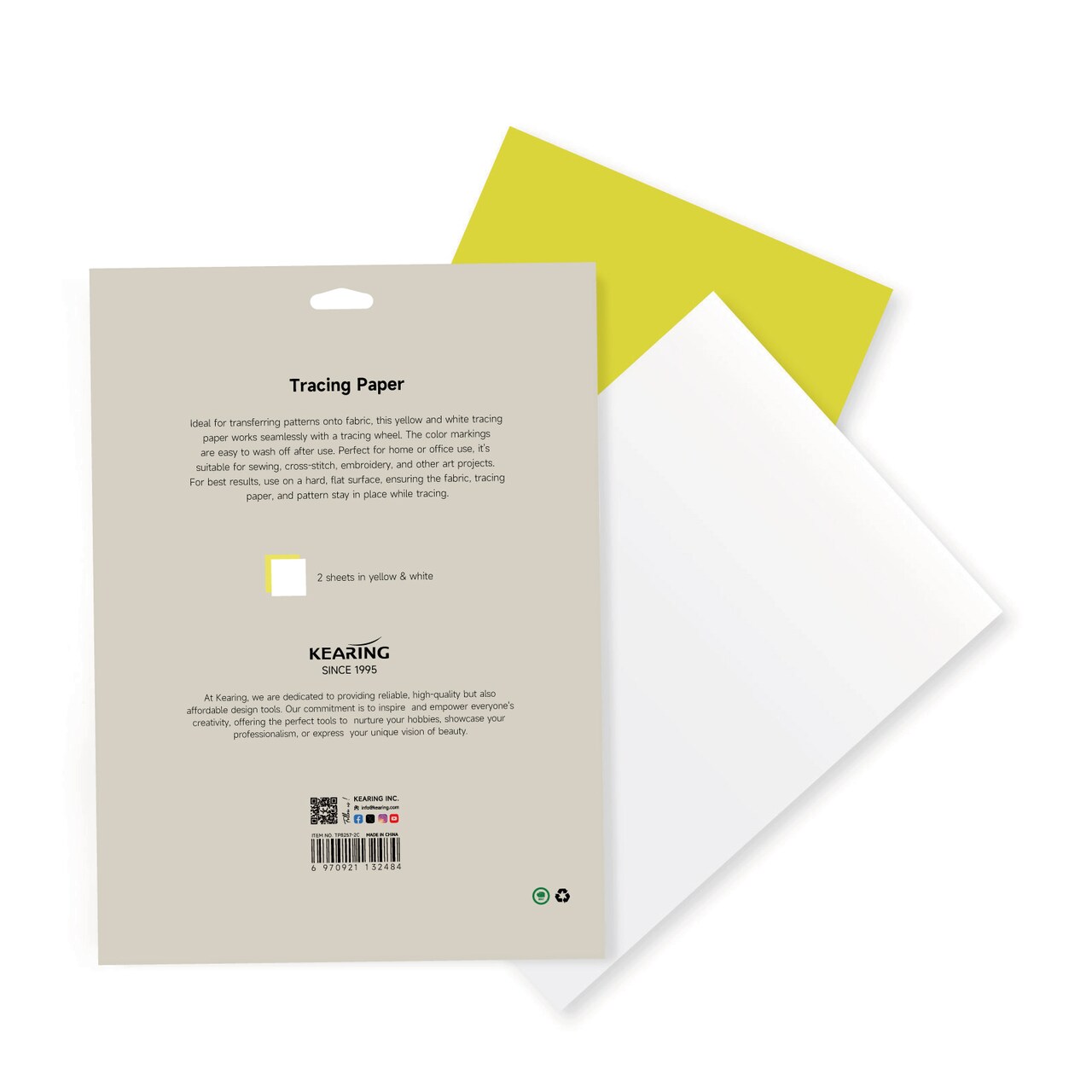 Kearing Tracing Paper for Sewing - 2 Large Sized 32" x 22" - Transfer Patterns to Fabric